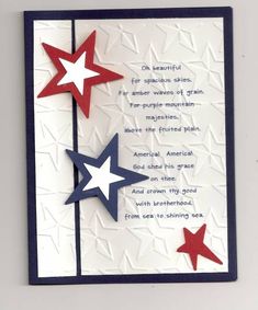 a card with red, white and blue stars on it