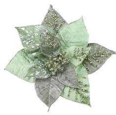 Sage Green Silver Metallic Velvet Christmas Floral Pick with Clip (9 Diameter) Sage Green Christmas Tree, Sage Green Christmas, Red Christmas Wreath, Velvet Christmas, Floral Picks, Wreaths & Garlands, Green Christmas Tree, White Tree, Wreath Bow