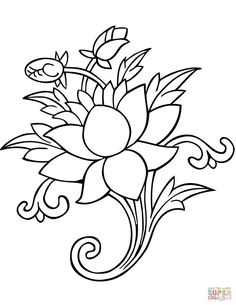 a black and white drawing of flowers