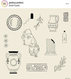 an image of various vases and other items on a white background with the words gold coast