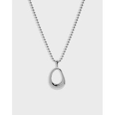 Simple Hollow Ellipse Beads 925 Sterling Silver Necklace LOVCIA Ring Pendant Necklace, Timeless Accessories, Metal Material, Sterling Silver Necklace, Gold Plated Sterling Silver, Solid 925 Sterling Silver, Chain Length, Sterling Silver Necklaces, Silver Necklaces