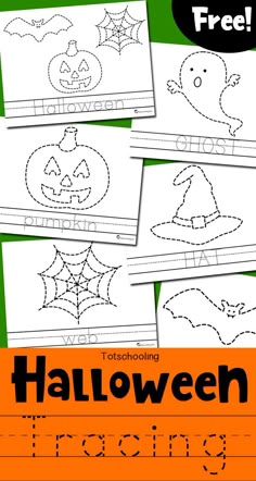 halloween traceng worksheets for kids to practice their handwriting and coloring skills