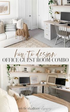 home office guest room combo Office Bedroom Combo, Bedroom Home Office Ideas, Guest Room Combo, Spare Room Office, Bedroom Office Combo, Guest Room Office Combo, Home Office Guest Room Combo, Office And Guest Room, Guest Bedroom Home Office