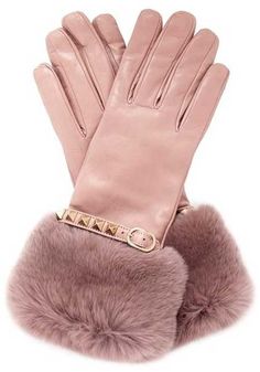 Pink Leather Gloves, Tout Rose, Pink Gloves, Fur Cuffs, Fabulous Furs, Pink Rabbit, Everything Pink