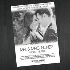 an image of a wedding announcement with the words mr and mrs nuez on it