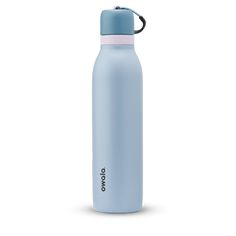 thermos water bottle in light blue