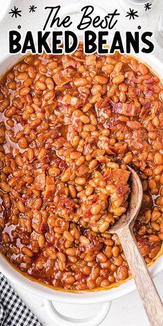 This baked beans recipe gives you an easy way to make flavorful baked beans in the oven, using classic ingredients like bbq sauce and bacon. You can’t go wrong with this hearty, homemade side dish. The sweet and smoky flavor is so good, it’ll taste like they were made completely from scratch! Baked Beans In Cast Iron Dutch Oven, Bacon Beans Recipe, Baked Bean Crockpot Recipes, Easy Pork And Beans Recipe, Pork Belly And Beans Recipes, Easy Baked Beans Recipe Simple, Quick And Easy Baked Beans, Baked Beans Using Pork And Beans, Bbq Baked Beans Crock Pot