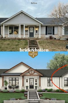 before and after photos of a house