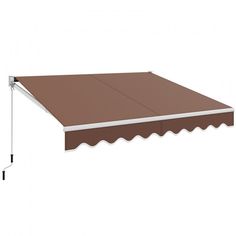 a brown and white awning on a white background