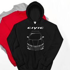 two hooded sweatshirts with the image of a car on one side and the number 13 on the other