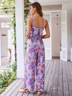 Effortlessly stylish and comfortable, our Elegant Floral Print Backless Casual Jumpsuits are the perfect addition to your wardrobe. The elegant floral print adds a touch of femininity, while the backless design adds a hint of allure. Made with high-quality materials, these jumpsuits are perfect for any casual occasion. Designed by 4COLORDRESS Wide Leg Jumpsuits, Backless Design, Pant Length, Floral Jumpsuit, Casual Jumpsuit, Romper Dress, Sleeveless Jumpsuits, Elegant Floral, Pant Shirt