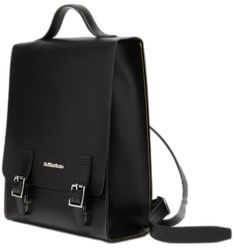 Designer Black Backpack With Top Carry Handle, Designer Square Briefcase For Everyday Use, Designer Leather Briefcase Square Shape, Designer Leather Backpack With Top Carry Handle, Designer Everyday Backpack With Top Carry Handle, Designer Backpack With Top Carry Handle For Everyday Use, Designer Satchel Backpack For Daily Use, Black Rectangular Office Backpack, Black Rectangular Backpack With Top Carry Handle