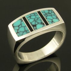 spiderweb turquoise ring Modern Sterling Silver Turquoise Ring With Polished Finish, Modern Turquoise Sterling Silver Ring With Polished Finish, Modern Turquoise Ring With Polished Finish, Modern Polished Turquoise Ring In Sterling Silver, Modern Turquoise Ring In Sterling Silver With Polished Finish, Modern Silver Turquoise Ring With Polished Finish, Sterling Silver Inlay Jewelry, Turquoise Wedding Rings, Spiderweb Turquoise