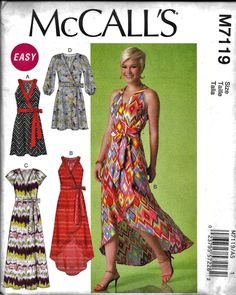 a women's dress and jacket sewing pattern with the words, mccall's easy