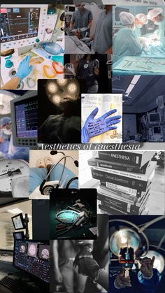 a collage of images with doctors and medical equipment