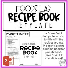 the recipe book template for food lab