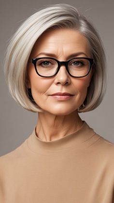 Haircut For Fine Hair Over 50, 65+ Hair Styles, Hair Styles For Fine Hair Over 50, Bob Over 50, Bobs For Fine Hair, Hear Cat, Short Gray Hair, Bob Pendek