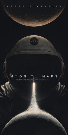 the movie poster for moontro mars with an astronaut in space suit and helmet on