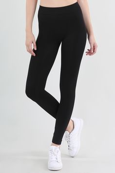 Our best selling, one size fits most leggings are back. These leggings are made with the stretchiest, comfiest nylon and spandex mix. The best part is, when they stretch, there is no see through. (If ya know, you know!) Thick Leggings, Everyday Leggings, Ankle Length Leggings, Black Seamless, Solid Leggings, Black High Waist, Ankle Leggings, Seamless Leggings, Black Tights