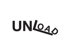 the word unload written in black on a white background