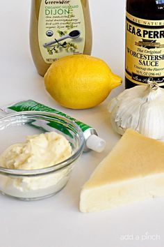 the ingredients to make this dish include lemon, garlic, mayonnaise and olive oil