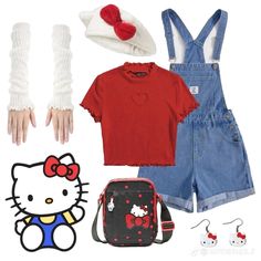 Sanrio Outfits, Kitty Outfit, Halloween Costumes 2022, Kitty Clothes, Clever Halloween Costumes