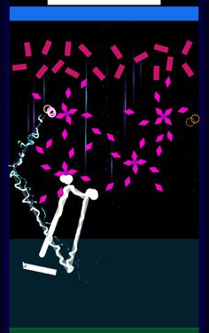 an image of a cell phone screen with pink and white confetti