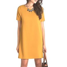 So Sweet & Simple Yet Oh-So-Chic Crepe Chemise Mini Dress By Olivaceous. In A Warm Goldenrod, Perfect For Game Day. Tts S, Fits Loosely On Xxs & Xs Short, A Above Knee Shift Dress, Ideal For Party, Wedding, Vacation, Cocktail, Weekend Casual, Easy Travel, Office Wear, Holidays, Christmas Or Daily Life. Layer W/A Blazer Jacket For Fall/Winter. Nwot -Brand New 100% Polyester Round Scoop Jewel Crewneck Short Cap Sleeves Fully Lined 16.5" Bust 16" Waist 33" Length Free Shipping + 10% Off Bundles! $1 Knee-length Shift Dress In Solid Color, Knee-length Solid Mini Dress For Work, Knee-length Solid Color Mini Dress For Work, Solid Color Knee-length Mini Dress For Work, Solid Color Shift Knee-length Dress, A-line Shift Mini Dress In Solid Color, Chic Sheath Mini Dress In Solid Color, Solid Color Shift A-line Mini Dress, Solid Color Sheath Mini Dress