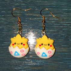 Super Cute Earrings Featuring Togepi In A Chibi Style. Handmade. Resin. Measures 1" X 1". Pricing Is Firm On Boutique Items. Thank You For Your Understanding. Pokémon Earrings, Pokemon Earrings, Chibi Pokemon, Initial Earrings Studs, Charm Ideas, Ruby Earrings Studs, Chibi Style, Cute Patches, Gold Earrings For Women