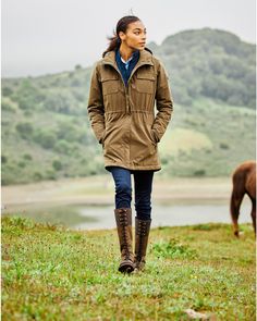 Ariat Women's Argentium Parka, Brown Women’s Equestrian Outfits, Casual Equestrian Style, Farm Work Clothes Women, Hunting Fashion Women, Fall Travel Parka With Pockets, Fall Outdoor Utility Parka, Waterproof Long Coat For Workwear, Utility Winter Parka For Travel, Waterproof Long Coat For Work