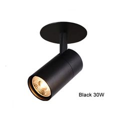 an image of a black track light on a white background with the words black 30w above it