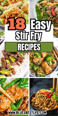 A collection of stir fry recipes. Low Cal Chicken Stir Fry, Chicken Stir Fry With Frozen Veggies, Deer Stir Fry Recipes, Summer Stir Fry Recipes, Asian Stir Fry Recipes, Healthy Stir Fry Recipes, Stir Fry Sauce Recipes, Dinner Stir Fry