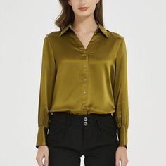 Discover Elegance and Comfort Step into the season of renewal with our Chic 100% Silk V-Neck Blouse, a perfect blend of luxury and practicality. Designed for the modern woman, this blouse embodies sophistication with its sleek, straight fit and turn-down collar. Whether you're heading to the office or a casual day out, this blouse is your go-to for an effortlessly stylish look. Exceptional Features Our silk blouse boasts a range of features that set it apart. The single-breasted closure adds a c Ring Necklace Men, Formal Shoes For Men, Blouse For Women, Kids Sunglasses, V Neck Blouse, Tag A Friend, Office Ladies, Elegant Fashion, Silk Blouse