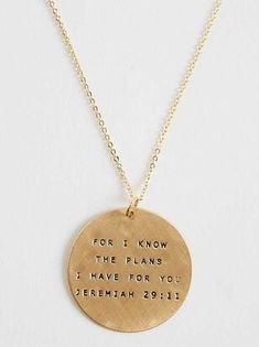 For I Know the Plans Necklace Girly Jewellery, Mission Fits, Jesus Merch, Christian Accessories, Aesthetic Christian, Christian Merch, Necklace Quotes, Faith Jewelry, Vie Motivation