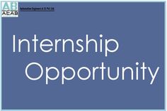 the words internship opportunity are in white letters on a blue background, with an image of