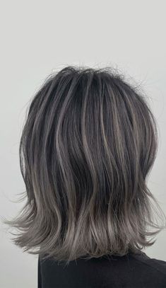 Hair Colour For Greying Hair Dark, Brown With Grey Hues Hair, Dark Gray Highlights On Dark Hair, Dark Undertones With Highlights, Chocolate Grey Hair, Brown Gray Hair Color, Platinum Grey Highlights, Dark Ash Brown Hair Men, One Silver Streak Hair