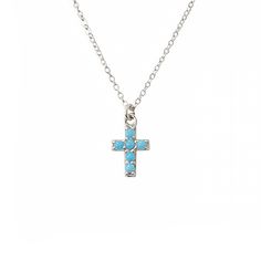 "This precious necklace is composed of genuine AAA quality natural real Turquoise gemstones and 14K solid gold. This darling pendant is complemented by a matching 14K solid gold adjustable chain. This design is also available to be purchased as a charm alone without the chain. ♦ Turquoise Cross Dimensions: approximately 7mm (w) x 12mm (h) ♦ Metal Finish: High Shine Polish ♦ This design is available in Rose, White and Yellow 14K Gold ♦ Please note that this item takes about 3 to 5 business days f Spiritual Blue Cross Pendant Necklace, Spiritual Turquoise Necklace With Cross Pendant Gift, Spiritual Turquoise Cross Pendant Necklace Gift, Blue Turquoise Birthstone Pendant Necklace, Turquoise Pendant Necklace With Clavicle Chain, Turquoise Cross Pendant Necklace For Gift, Turquoise Birthstone Pendant Necklace, Dainty Blue Turquoise Pendant Necklace, Turquoise Cross Necklace In Sterling Silver