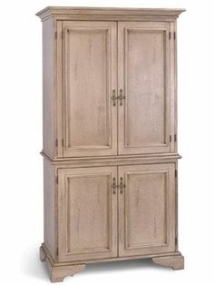 a tall wooden cabinet with two doors