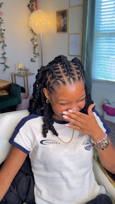 braideddbynyla ♡ (NO DMS, text #!) | so many ways to style your locs 😌 #locs #locsretwist #hair #locsstylist #loctician #kennesawlocs #kennesawloctician #kennesawlocstylist... | Instagram Braid Back Loc Styles, Dreadlock Cornrows Women, Side Ponytail Loc Styles, Locs Braid Out, Women’s Locs Styles, Loc Down Hairstyles, Loc Styles On Women, Protective Hairstyles For Locs, Winter Loc Styles