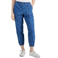 Cute Joggers! Perfect For Spring. New With Tags Spring Cotton Bottoms With Paint Splatter, Casual Paint Splatter Bottoms For Summer, Spring Denim Bottoms With Paint Splatter, Fitted Cotton Bottoms With Paint Splatter, Spring Paint Splatter Denim Bottoms, Cute Joggers, Womens Capris, Utility Pants, Family Pajamas