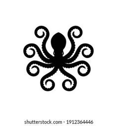 an octopus silhouetted against a white background