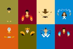 many different avatars are depicted in the same color scheme as they appear on this poster