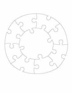 a white puzzle piece with four pieces missing from it's center and the middle one missing