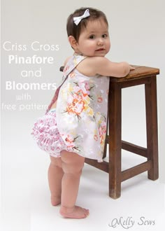 Free Baby Pinafore and Bloomers Pattern by Blank Slate Patterns Free Baby Clothes, Melly Sews, Diy Sy, Sewing For Babies, Sew Baby, Girls Dress Sewing Patterns, Sewing For Baby, Diy Bebe, Sewing Dress