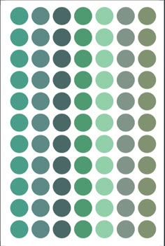 green and gray circles are arranged in the shape of dots on a white background with black border