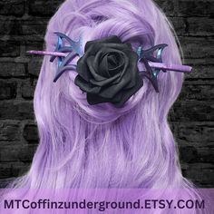 This color is limited edition so when it's gone it's gone, Color shifts from blue to green to purple. Designed and 3D printed right here in the MTC studio. Each hair piece measures approx 140 MM / 5.5 inches across. These are best suited for long and / or thick hair or they can be used as a scarf clip/pin Made with PLA filament, which is a Vegan, Biodegradable and Compostable plastic, because these are printed with a solid color rather than painted they will never tarnish or have chipped paint. 3d Printing Hair Accessories, Elle Aesthetic, Pastel Goth Style, Perky Goth, Alt Accessories, Gothic Angel, Chipped Paint, Bun Holder, Scarf Clip