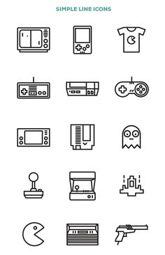 the simple line icons are used to create different things in this icon set, and also include