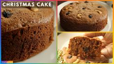 a collage of photos showing different types of christmas cake