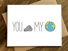 a card with the words you're my on it and an image of a rock