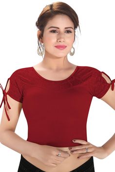 Product Features: Blouse Color: MAROON Blouse Fabric: Cotton Blend Blouse Work: Solid Blouse Closure: Stretchable Blouse Type: Non-Padded Blouse Sleeves Type: Short sleeves Blouse Neck Type: Round Neck Product type: Saree Blouse Occasion: Partywear Disclaimer: There will be slight difference in digital to actual image Blouses For Sarees, Designer Saree Blouses, Stretchable Blouse, Designer Blouses Online, Maroon Blouse, Brocade Blouses, Sequin Blouse, Blouse Neck, Readymade Blouse